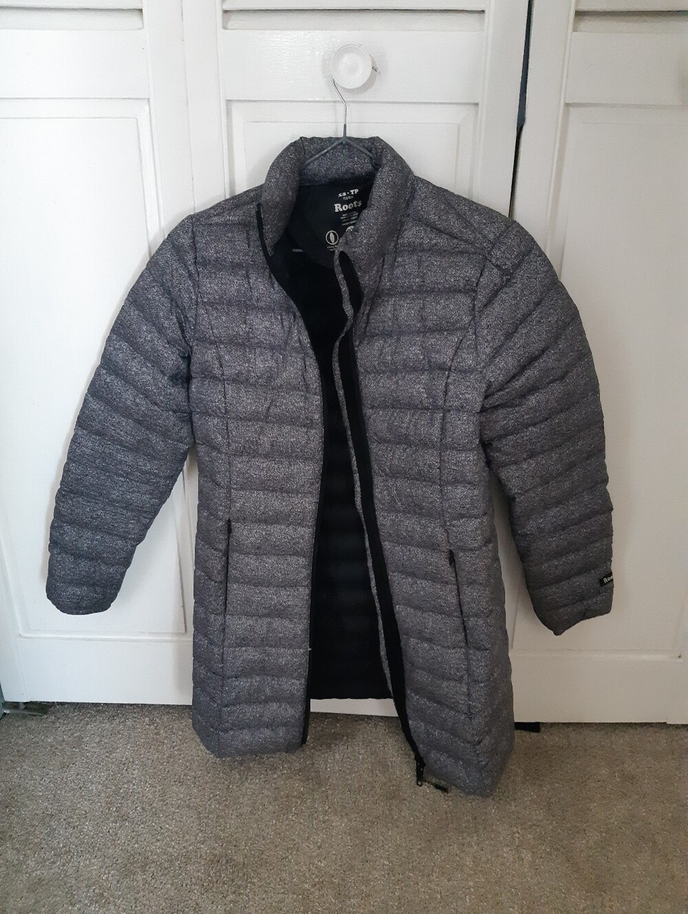 Roots Salt and Pepper Quilted Packable Down Puffer Jacket XS